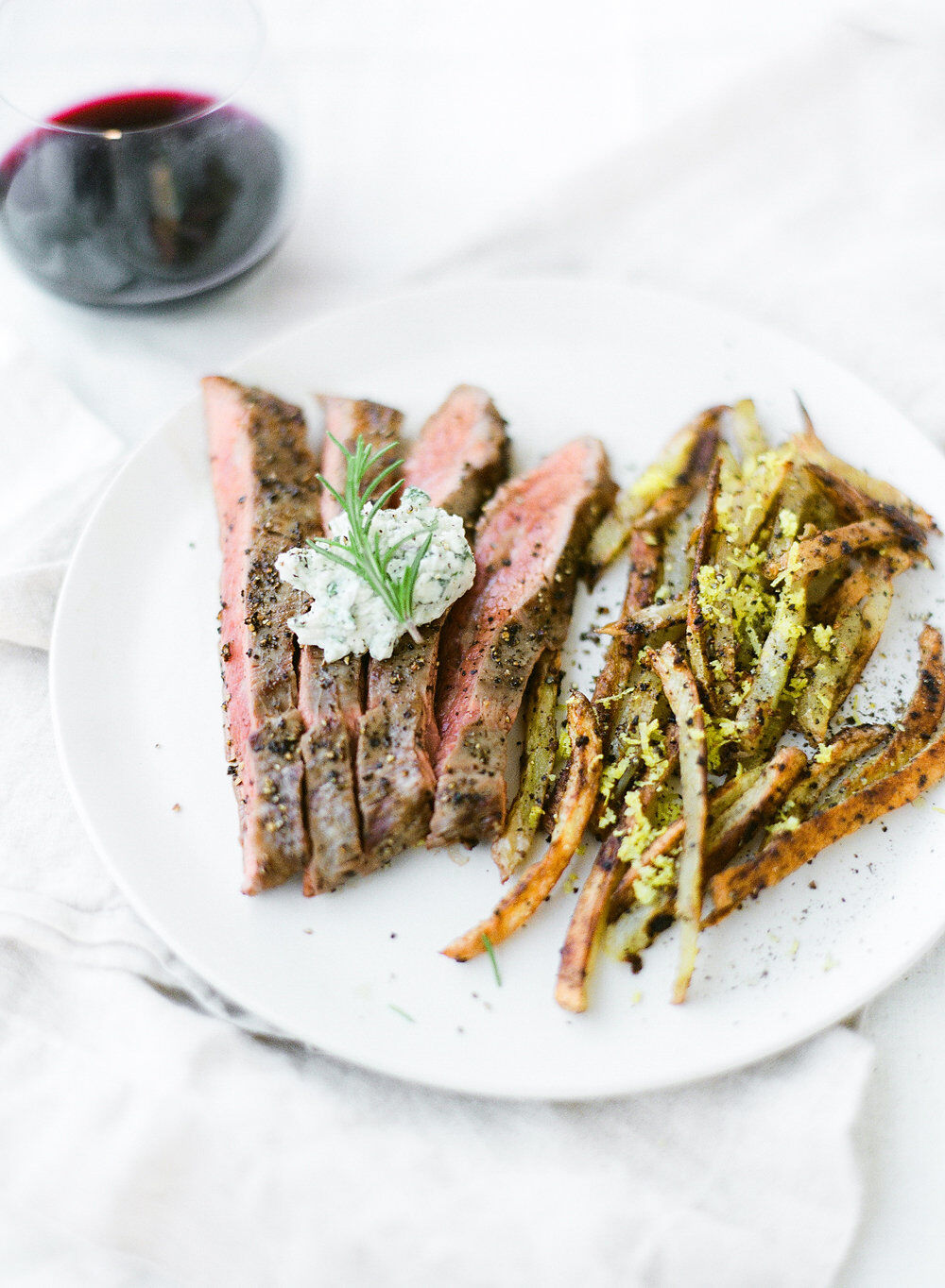 Flank Steak with Blue Cheese Butter