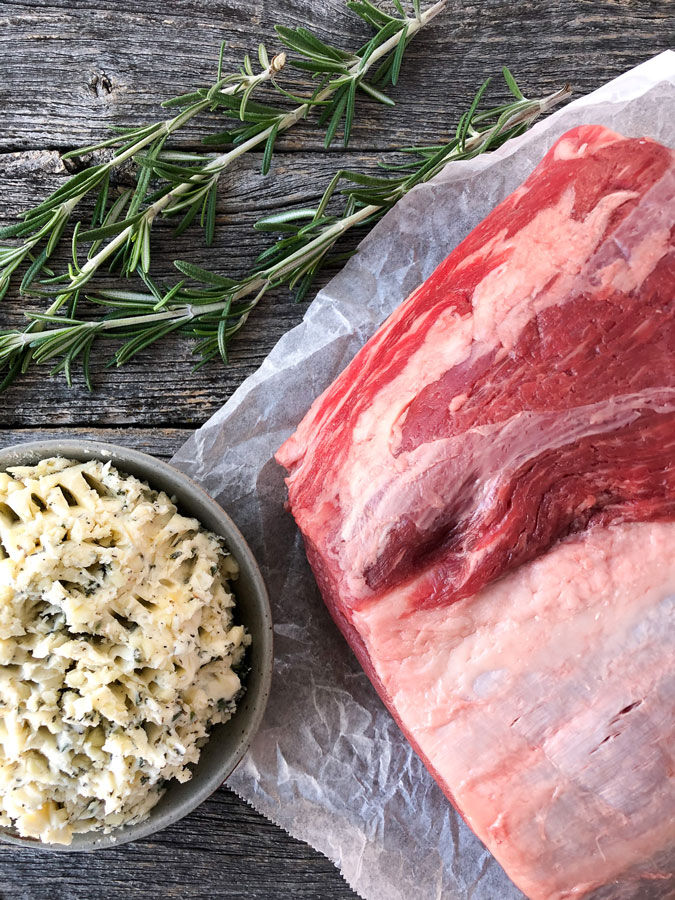 Prime Rib with Rosemary Garlic Butter Rub