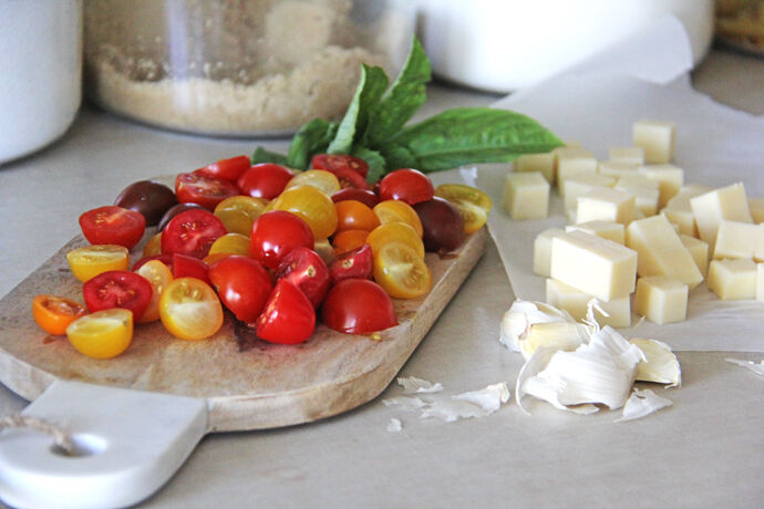 Cheese and tomatoes