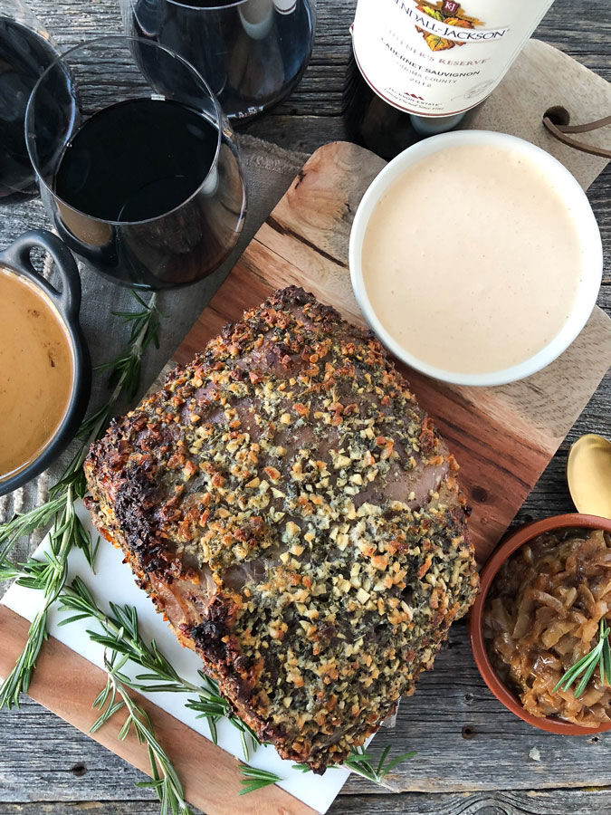 Prime Rib with Wine and Sides