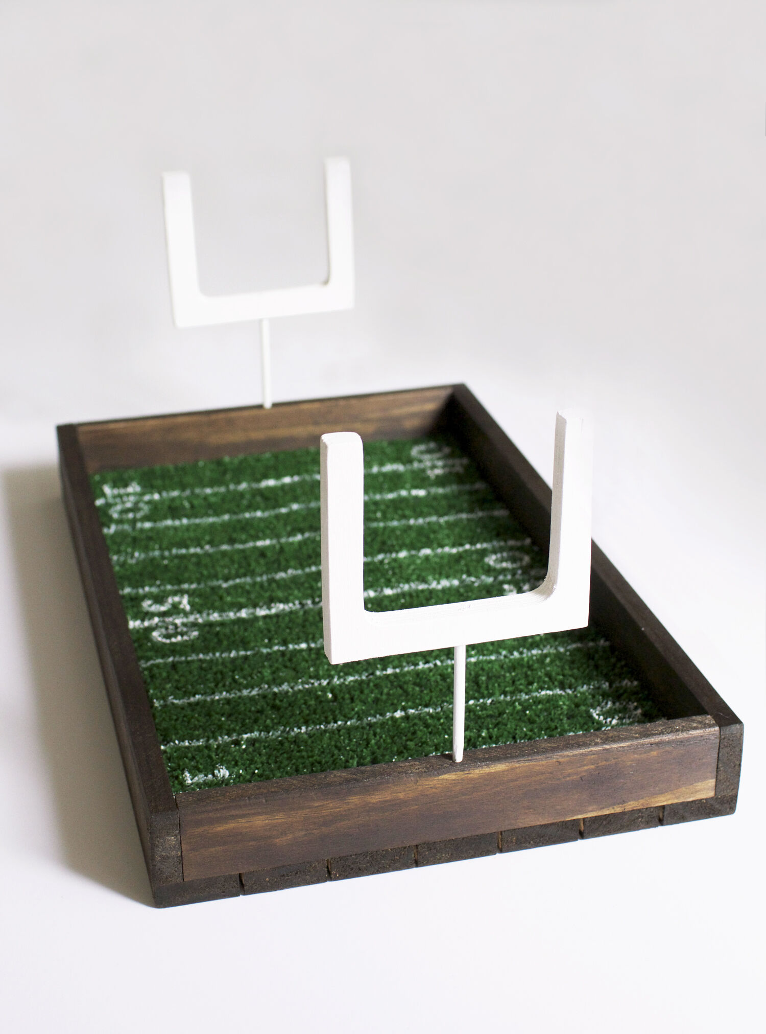 Finished football field serving tray