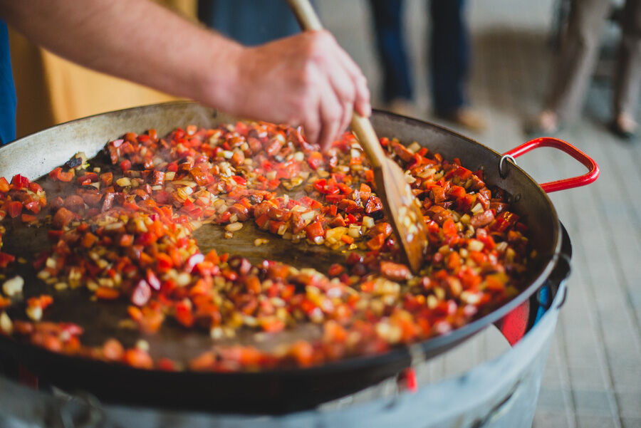 Paella cooking