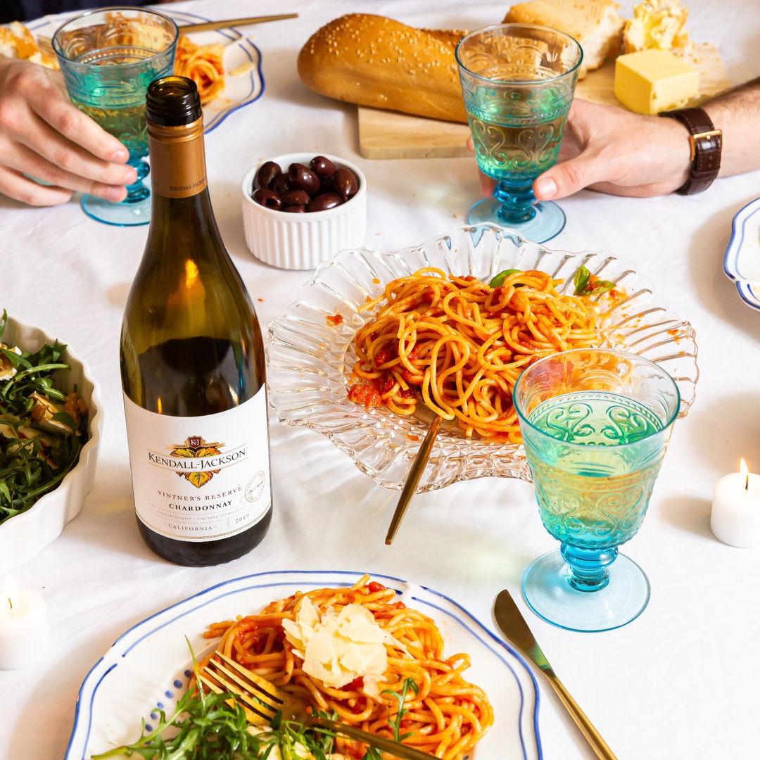 Kendall-Jackson wines Australia spotlight - bottle of Chardonnay with pasta dishes