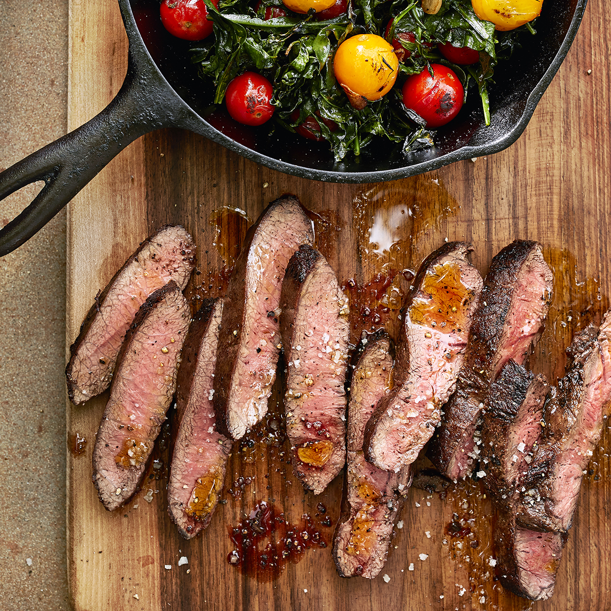 Flat Iron Steak with Cherry Tomatoes